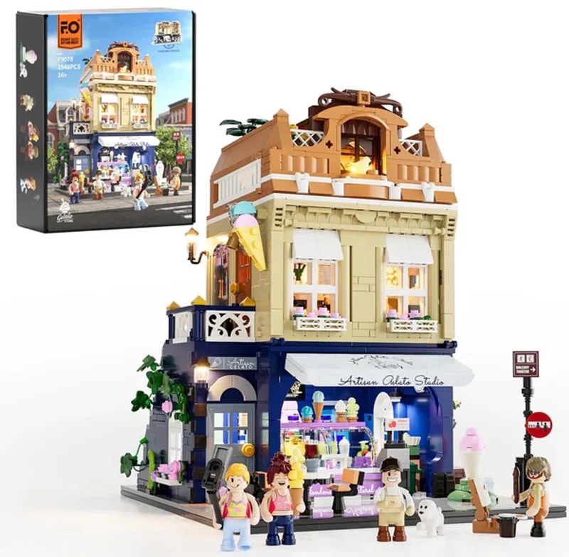 Lumibricks, 3D Modelbouw, Gelato Store, F9078, 40,6 x 12,4 x 27,4 cm by Lumibricks in Multicolor – product photo
