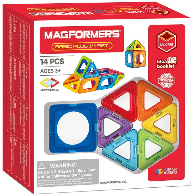 Basic Plus Set - Magnetisch Bouwspeelgoed - 14-delig - Starterset - Montessori Speelgoed - 3-7 jaar by Magformers in Meerkleurig – product photo