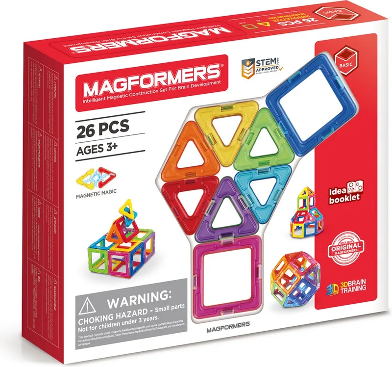 Basic Set Line- bouwset 26 stuks- magnetisch speelgoed- speelgoed 3,4,5,6,7 jaar jongens en meisjes– Montessori speelgoed- educatief speelgoed- constructie speelgoed von Magformers in Mehrfarbig – Produktfoto