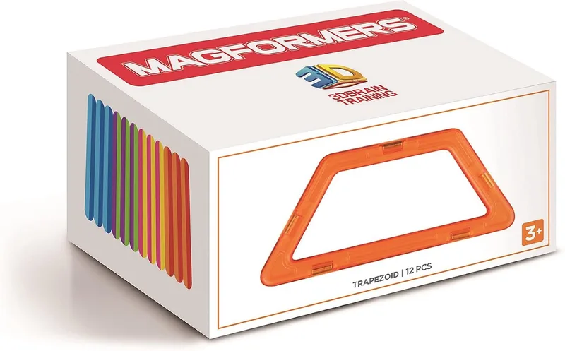 Magnetisch Bouwspeelgoed - 12 Grote Trapeziums in 4 Kleuren by Magformers – product photo