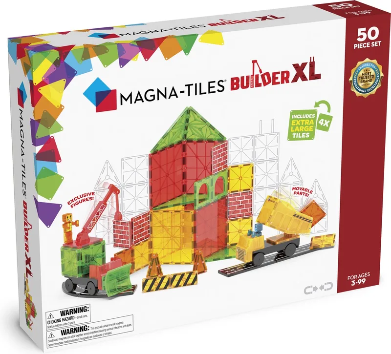 Builder XL - Bouwset voor 3+ jaar - STEM-goedgekeurd - 50 Stuks by Magna-Tiles in Multi – product photo