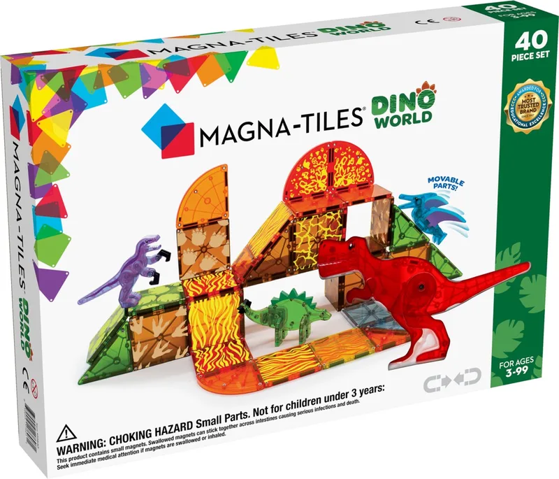 Dino World 40 Stuks Set by Magna-Tiles in Zwart – product photo