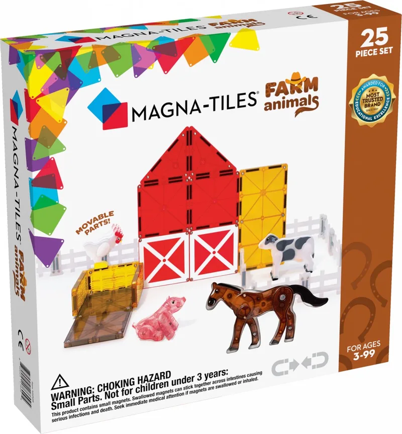 Farm Animals 25 Stuks Set de Magna-Tiles en Zwart – photo du produit