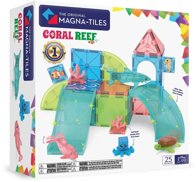 Magnetische Bouwset Reef fra Magna-Tiles i Coral – produktbillede