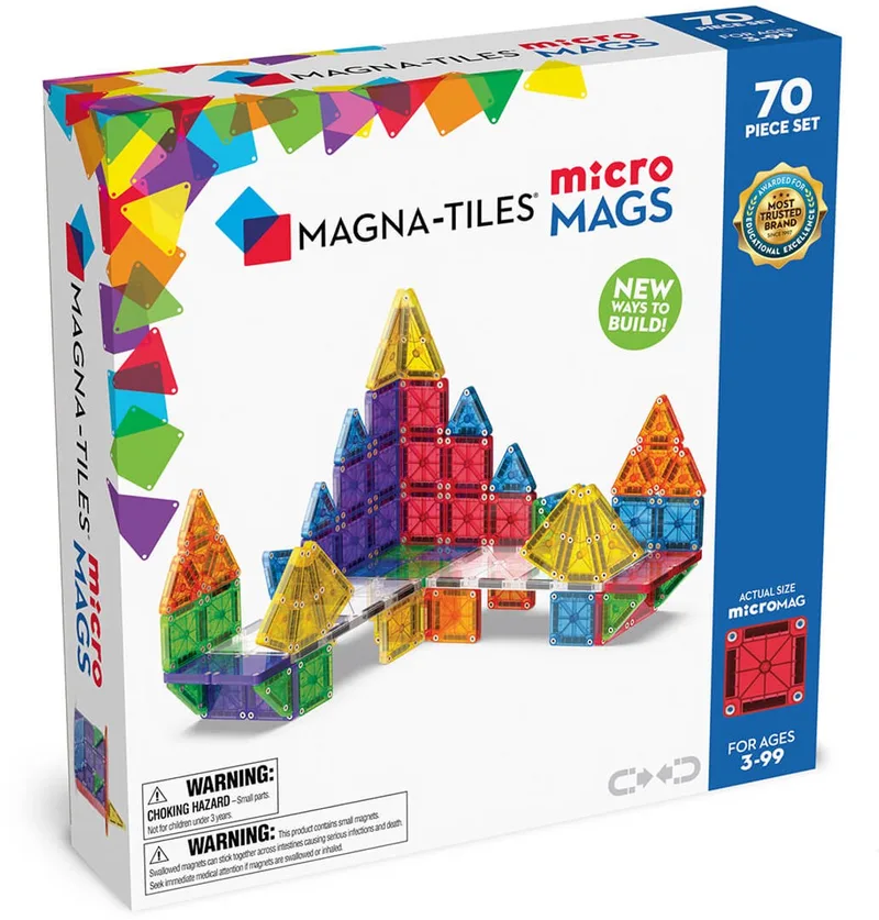MicroMags 70-delige Magnetische Bouwset fra Magna-Tiles i Print – produktbillede