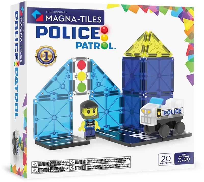 Police Patrol 20 Stuks Set fra Magna-Tiles i Meerkleurig – produktbillede