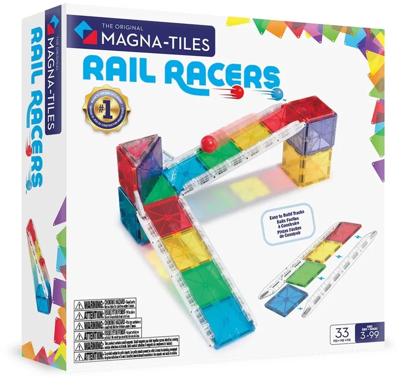 Rail Racers - Magnetische Bouwset - 33-delig - Racebaan - Vanaf 3 Jaar från Magna-Tiles – produktbild