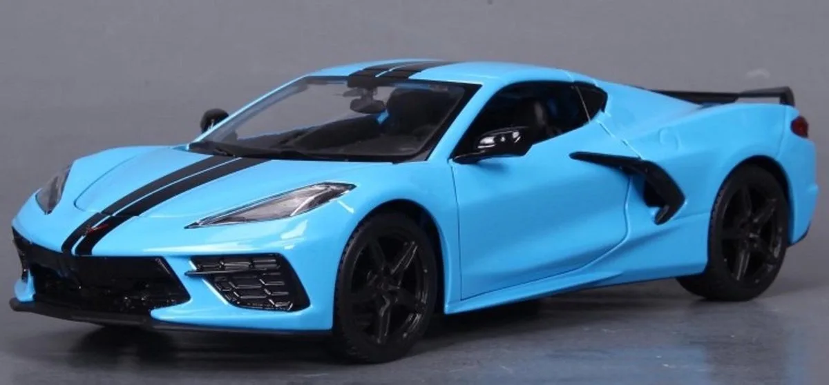 2020 Chevrolet Corvette Stingray Coupe Z51 (Blauw) (15cm) 1/24 Maisto - Modelauto - Schaalmodel - Model auto - Miniatuurautos - Miniatuur auto de Maisto en Bleu, Noir – photo du produit