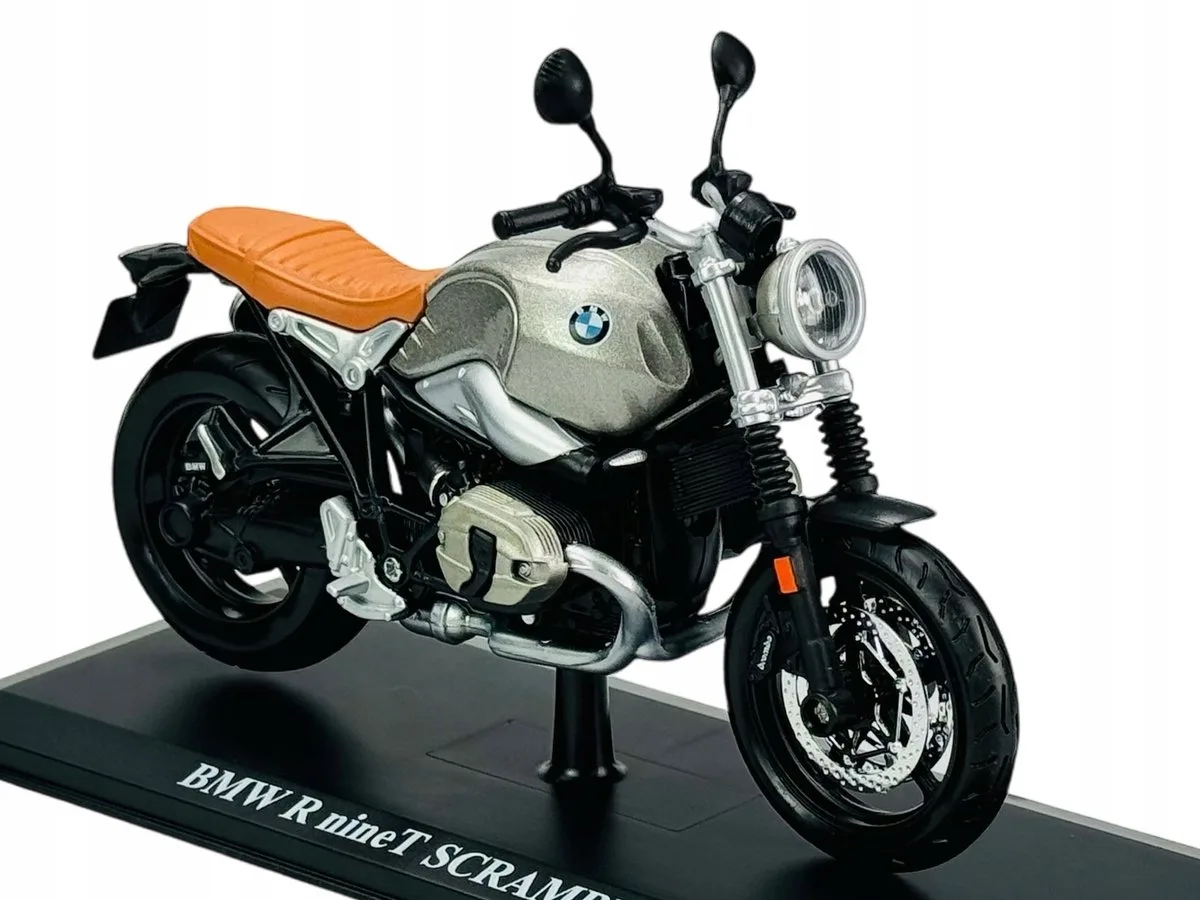 BMW R nineT Scrambler 1:12 motorfiets met standaard fra Maisto i Brun – produktbillede