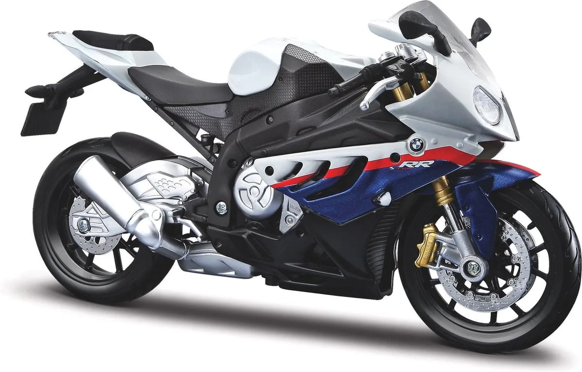 BMW S1000RR 2010 schaal 1:12 van Maisto in Wit, Blauw – productfoto