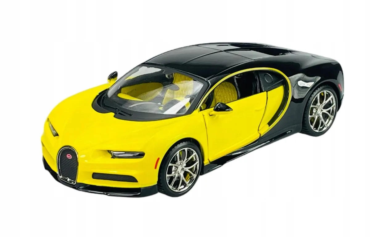 Bugatti Chiron Geel 1:24 Metaal Model Auto Nieuw de Maisto en Jaune – photo du produit