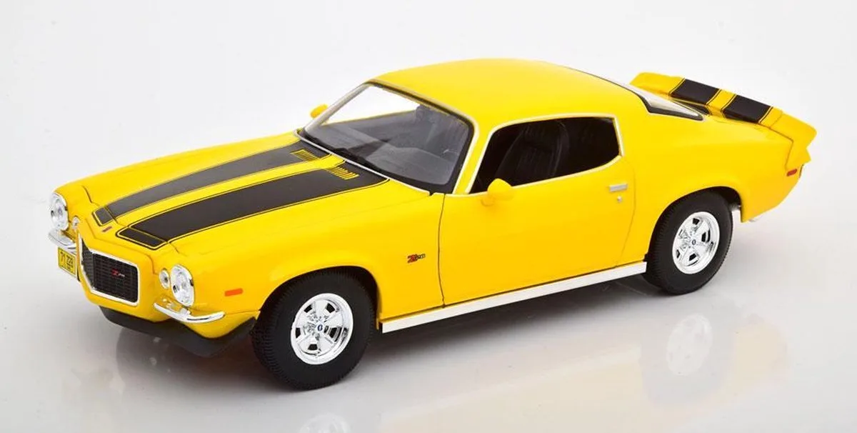 Chevrolet Camaro 1971 Geel / Zwart 1-18 Maisto de Maisto en Jaune, Noir – photo du produit
