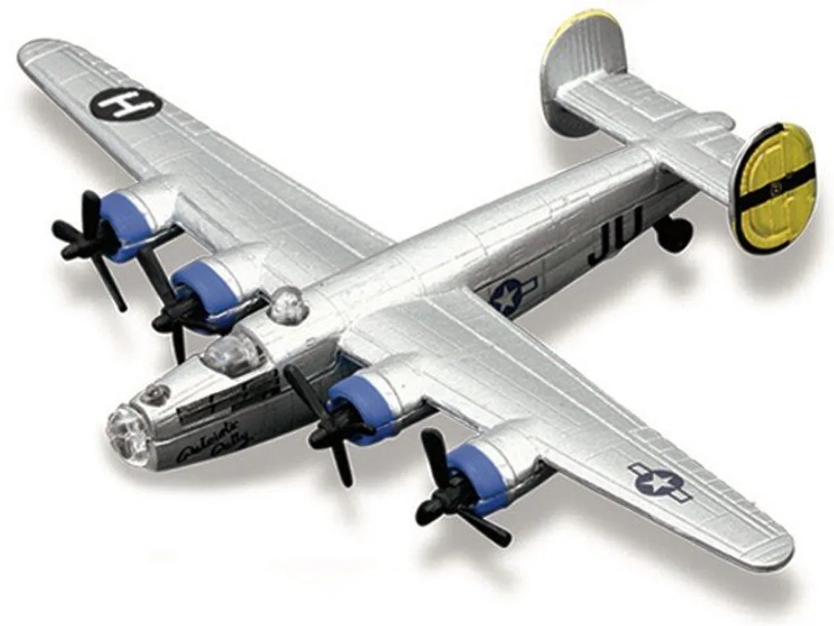 Consolidated B-24 - Modelauto - Schaal 1:100 van Maisto in Zilver, Blauw, Geel – productfoto