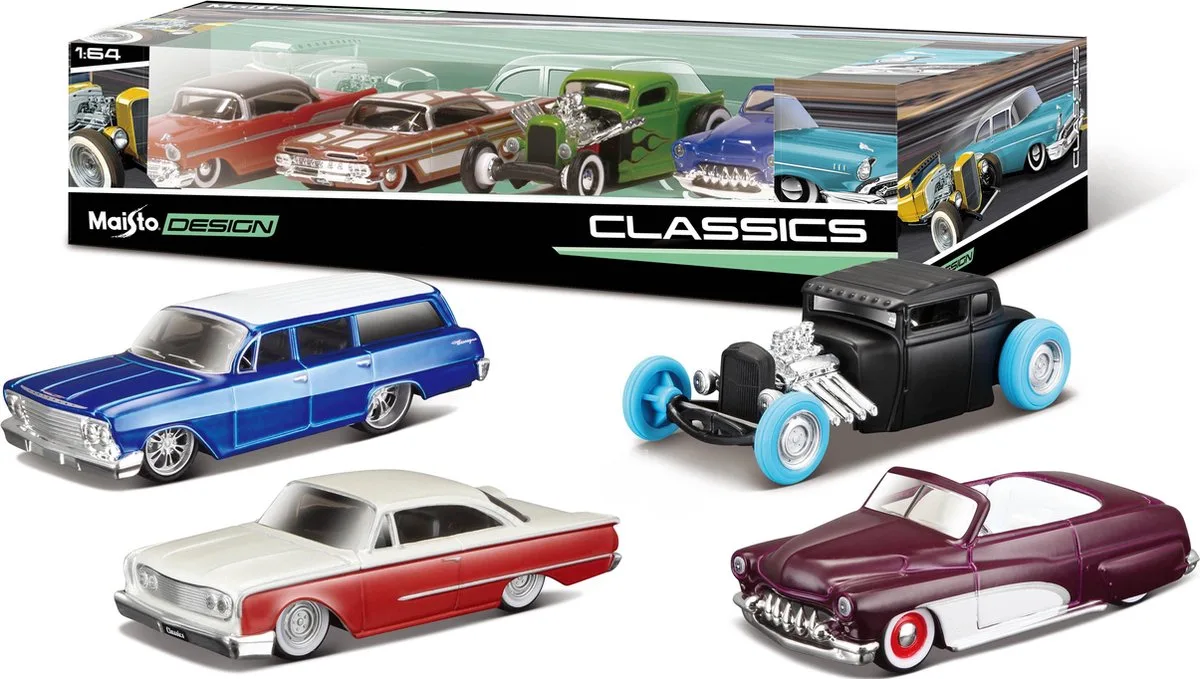 Design 4 Pack 'Classics' Set van Maisto in Meerkleurig – productfoto