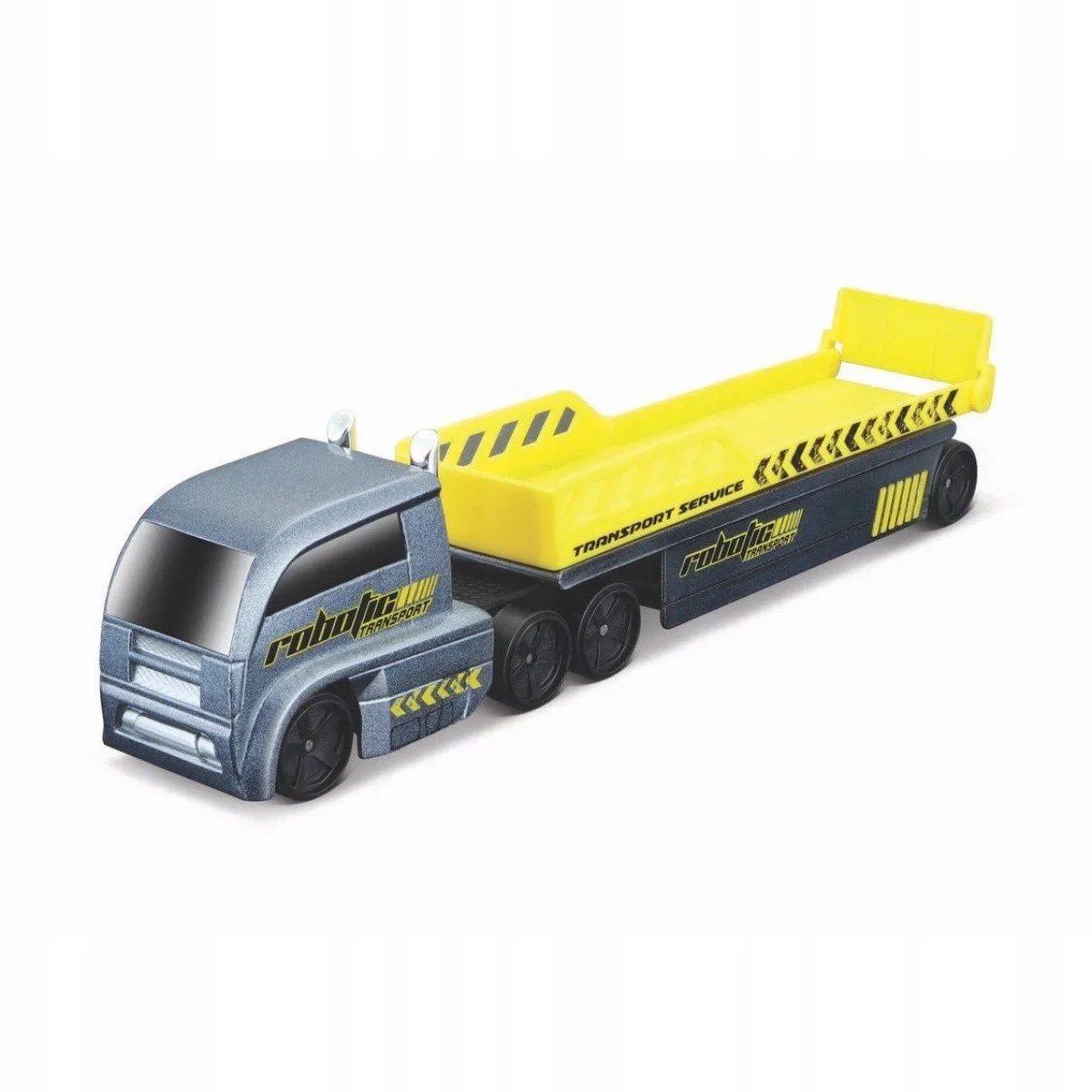 Diecast Vrachtwagen met Trailer Grijs-Geel 20cm de Maisto en Jaune – photo du produit