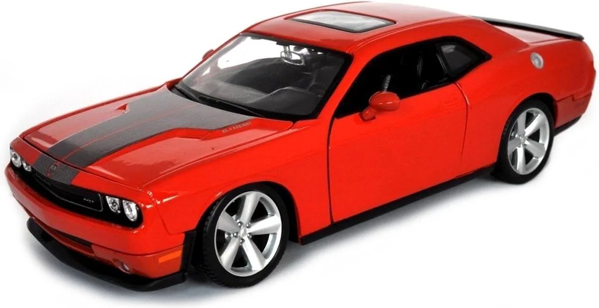 Dodge Challenger - Modelauto - Schaal 1:24 de Maisto en Orange, Noir – photo du produit