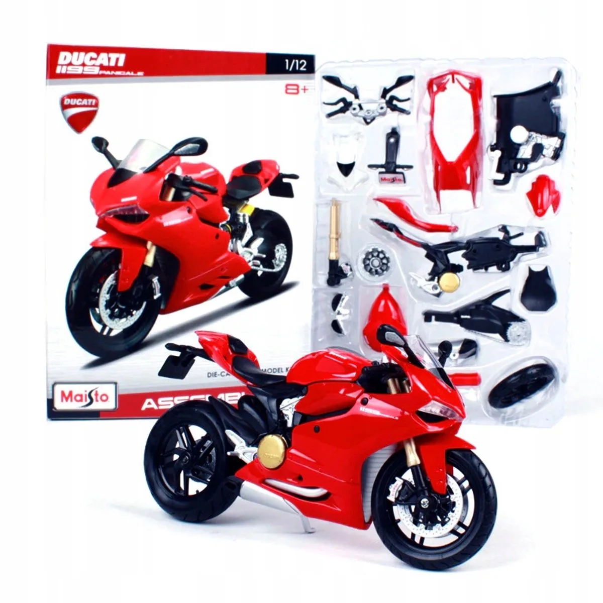 Ducati 1199 Panigale Modelmotor 1:12 van Maisto in Rood – productfoto
