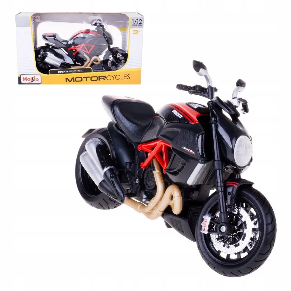 Ducati Diavel Carbon motor model schaal 1:12 de Maisto en Noir – photo du produit