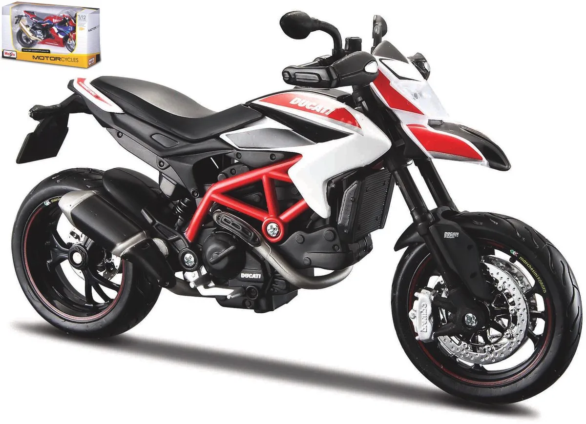 Ducati Hypermotard - Modelauto - Schaal 1:12 de Maisto en Blanc, Rouge, Noir – photo du produit