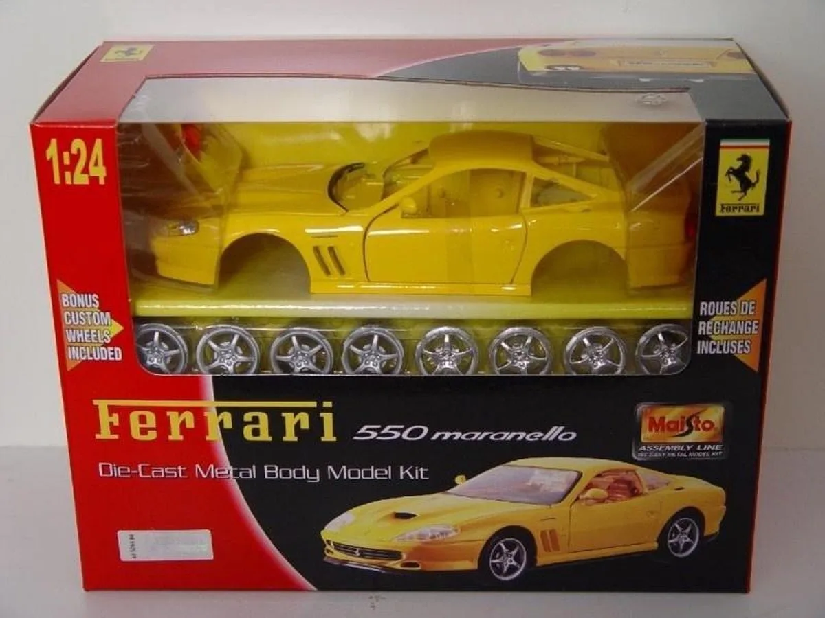 Ferrari 550 Maranello Die-Cast Metal Body bouwdoos 1:24 von Maisto in Gelb – Produktfoto