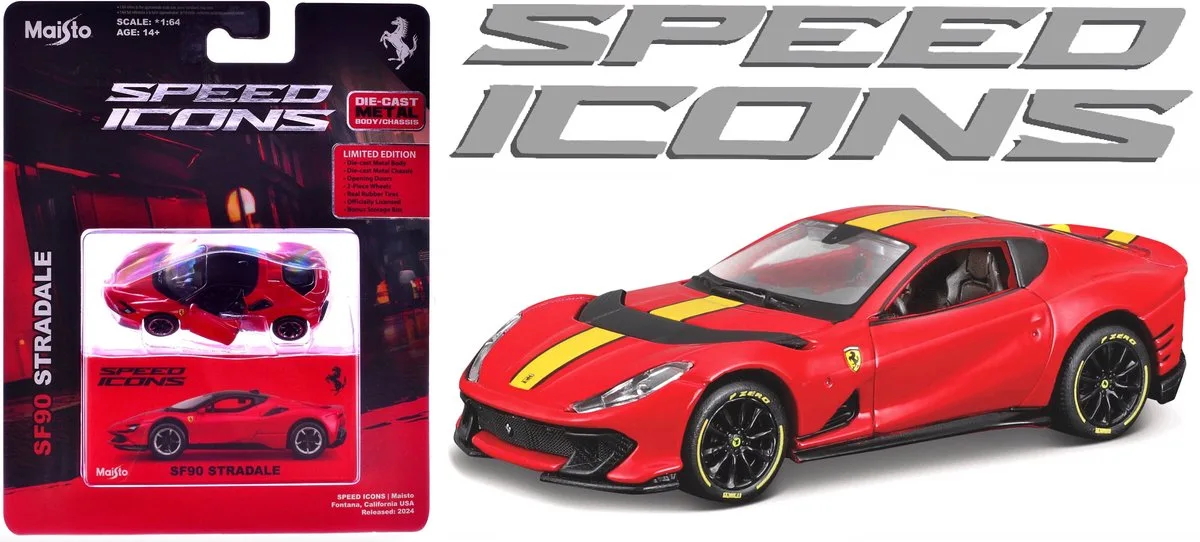 Ferrari 812 - Modelauto - Schaal 1:64 de Maisto en Rouge, Jaune – photo du produit
