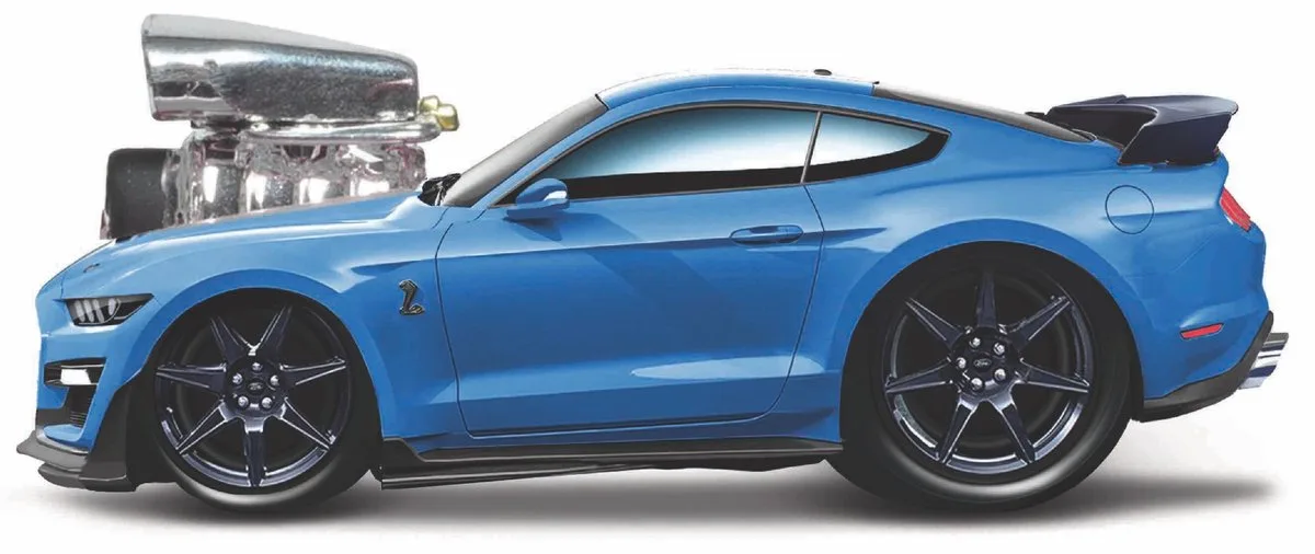 Ford Mustang - Modelauto - Schaal 1:64 van Maisto in Blauw, Wit – productfoto