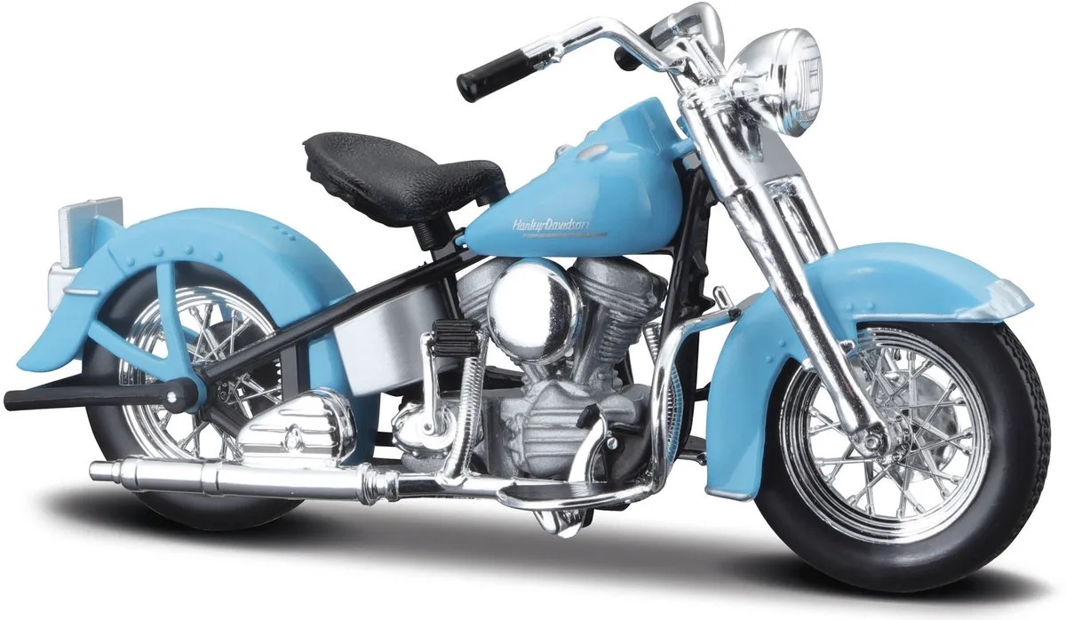 Harley Davidson 74FL Hydra Glide 1953 Blue de Maisto en Licht blauw – photo du produit