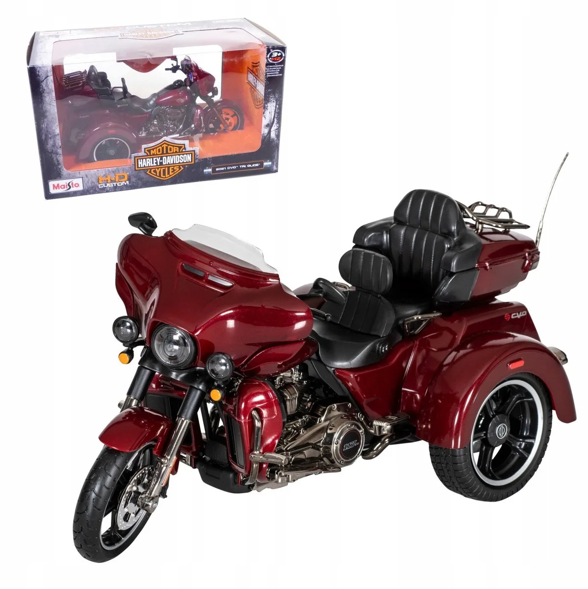 Harley Davidson CVO Tri Glide-model 1:12 de Maisto en Rouge – photo du produit