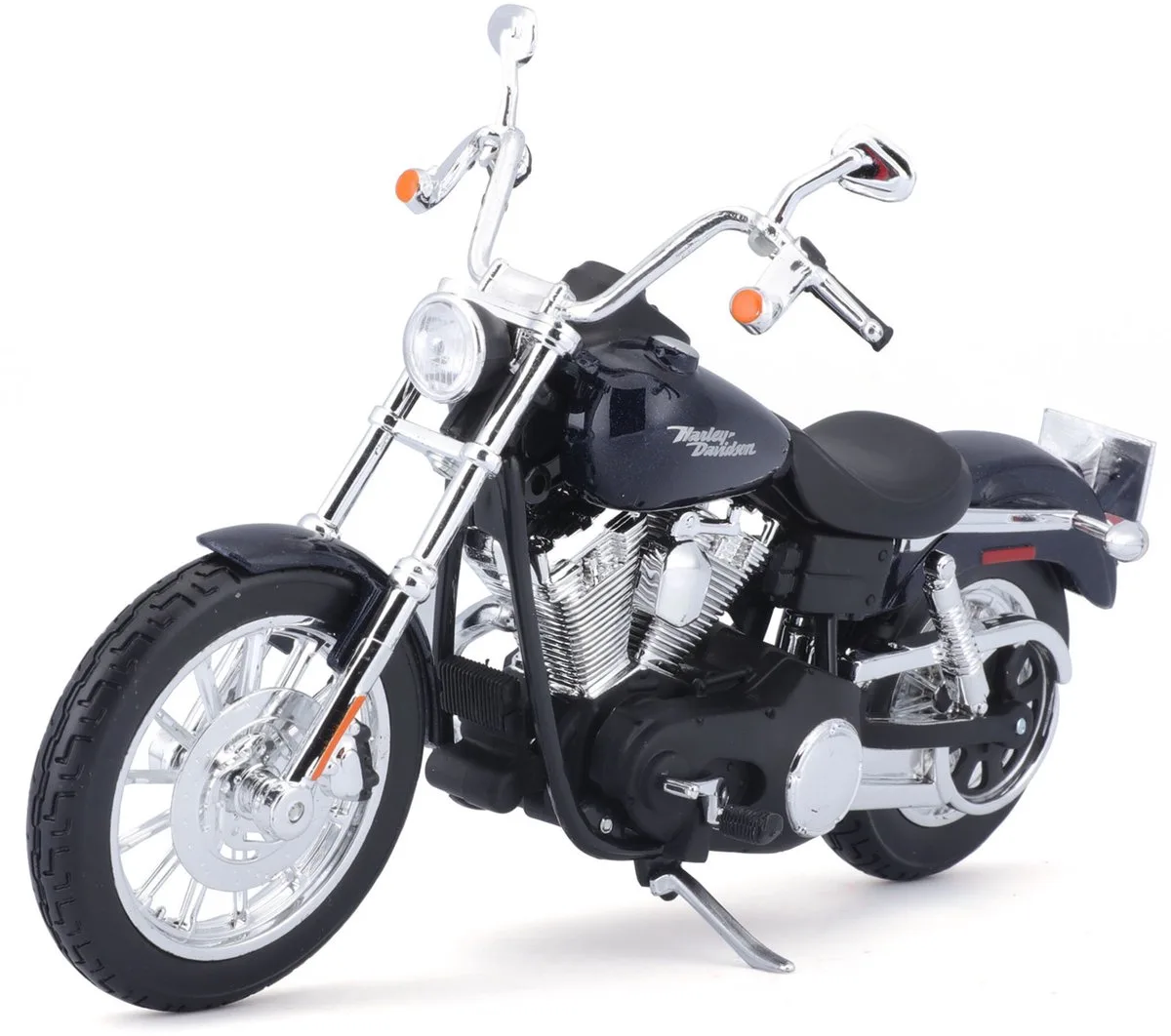 Harley-Davidson Dyna - Modelauto - Schaal 1:12 fra Maisto i Donker blauw metallic – produktbillede