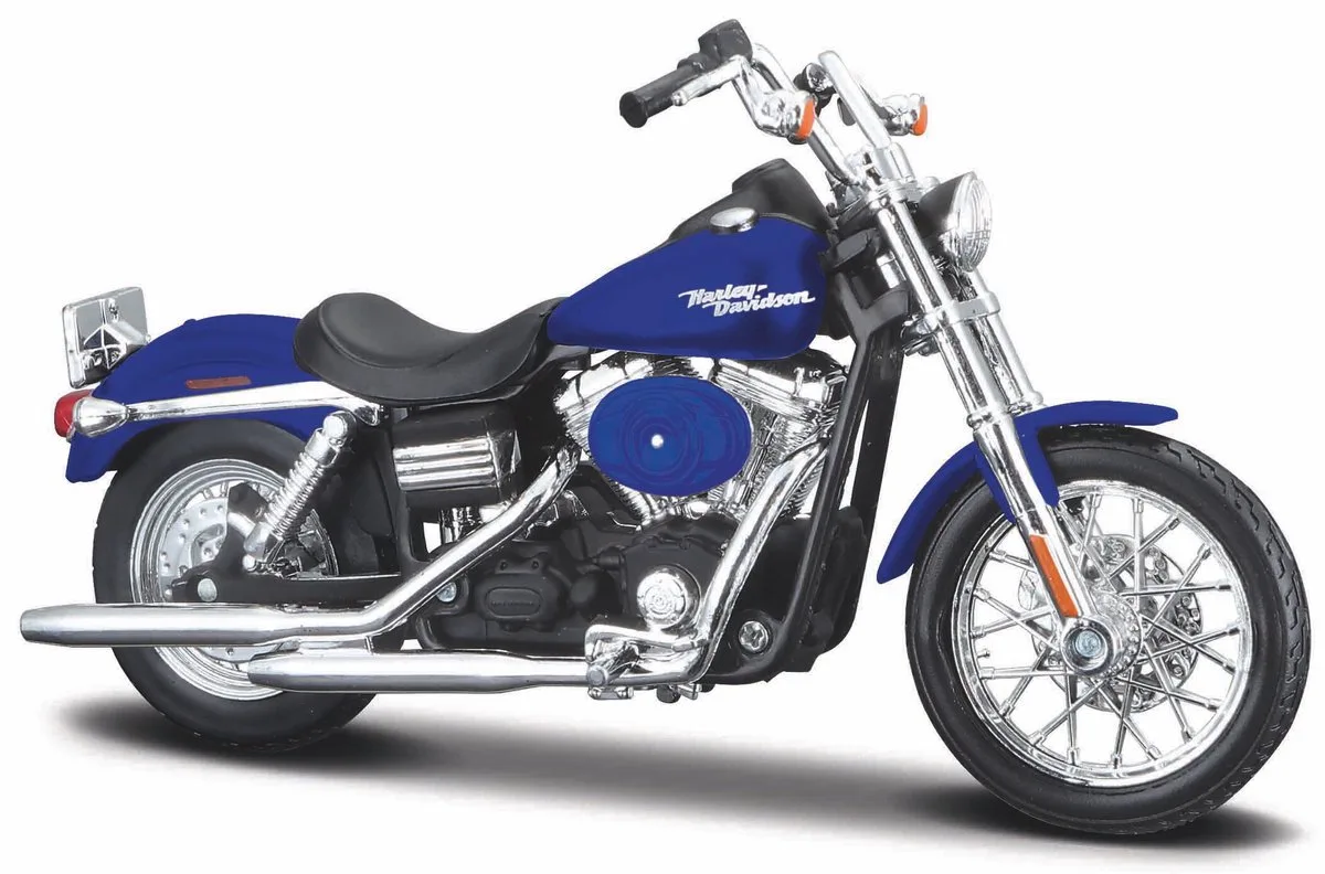 Harley-Davidson Dyna - Modelauto - Schaal 1:18 van Maisto in Blauw metalic – productfoto