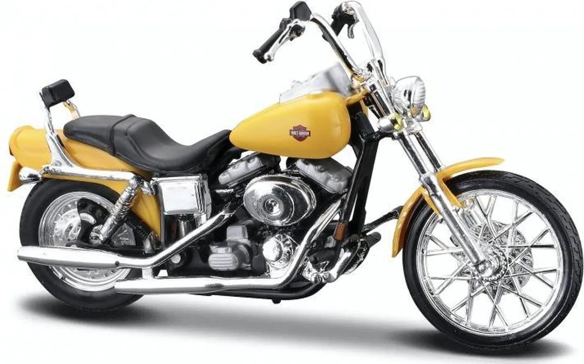 Harley Davidson FXDWG Dyna Wide Glide 2001 Geel de Maisto en Multicolore – photo du produit
