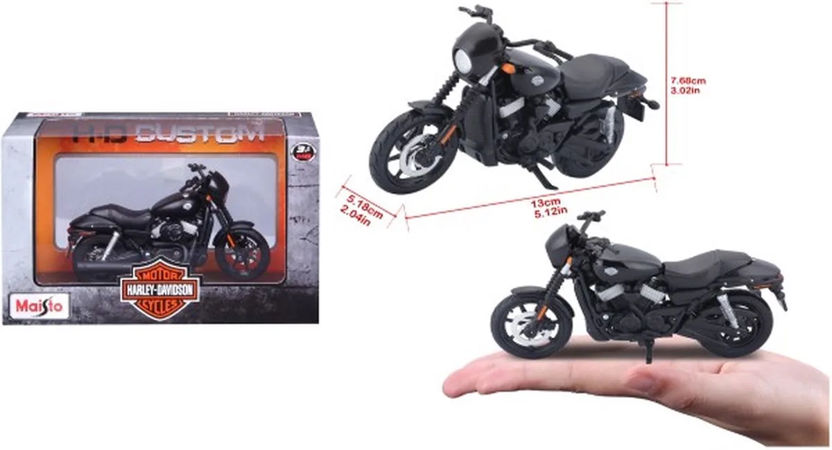 Harley Davidson Street 750 – 2015 - 1:18 fra Maisto i Sort – produktbillede