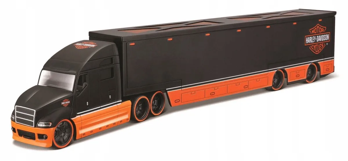 Harley-Davidson Truck 1:64 Zwart/Oranje de Maisto en Orange – photo du produit