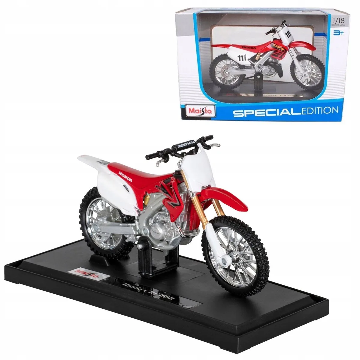 Honda CRF450R modelauto 1:18 Maisto - gedetailleerd speelgoed van Maisto – productfoto