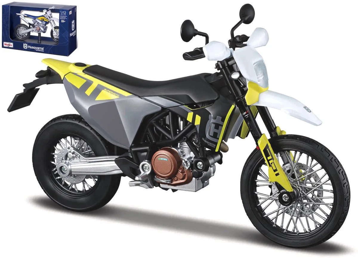 Husqvarna 701 - Modelauto - Schaal 1:12 de Maisto en Blanc, Jaune, Gris – photo du produit