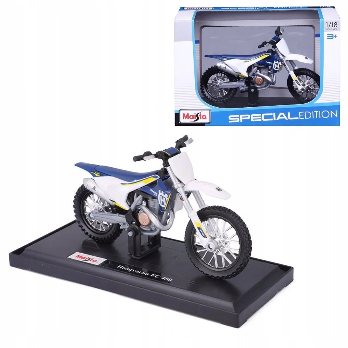 Husqvarna FC 450 motorfietsmodel 1:18 von Maisto in Blau – Produktfoto