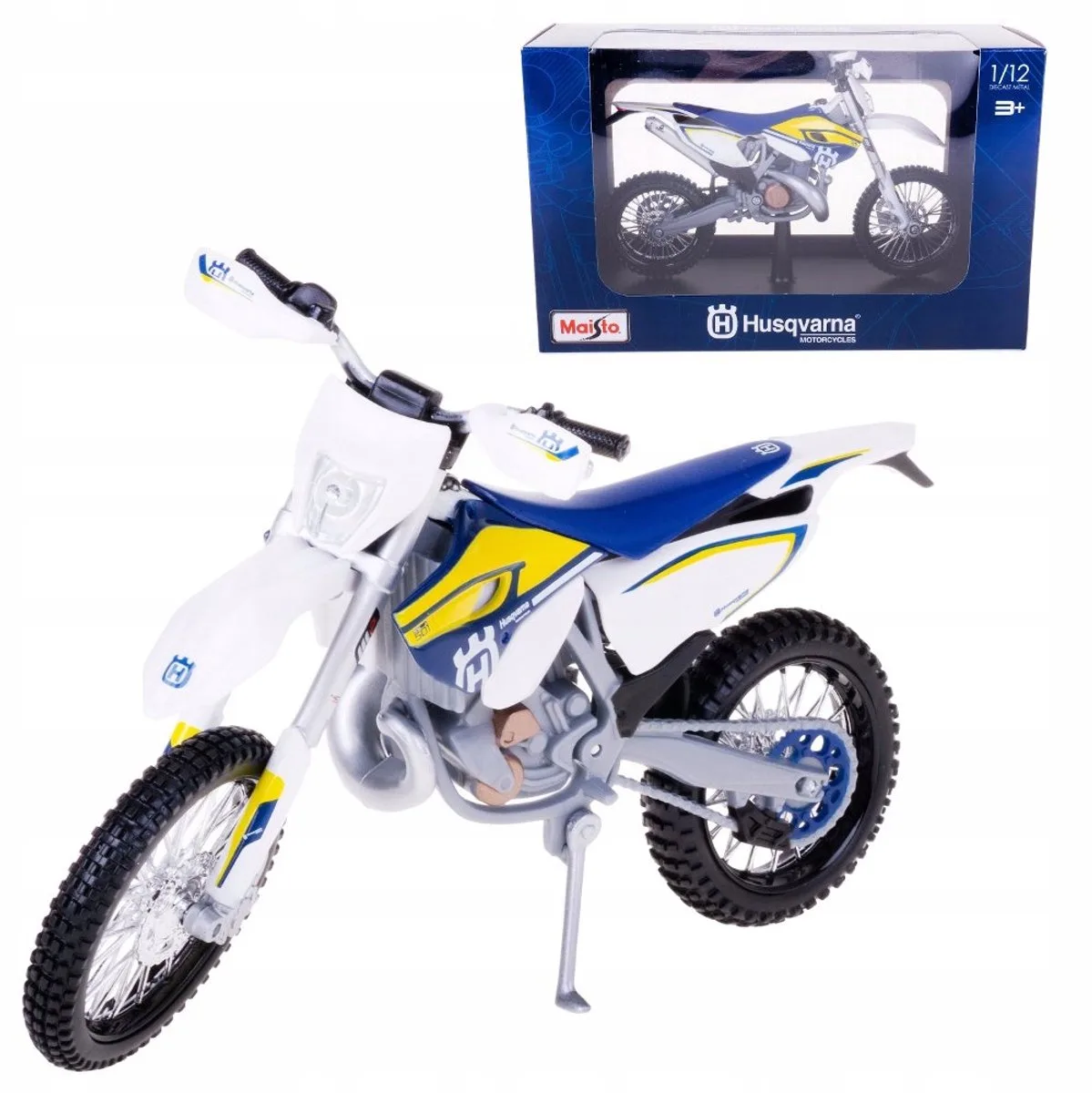 Husqvarna FE 501 motorfietsmodel 1:12 de Maisto en Bleu – photo du produit