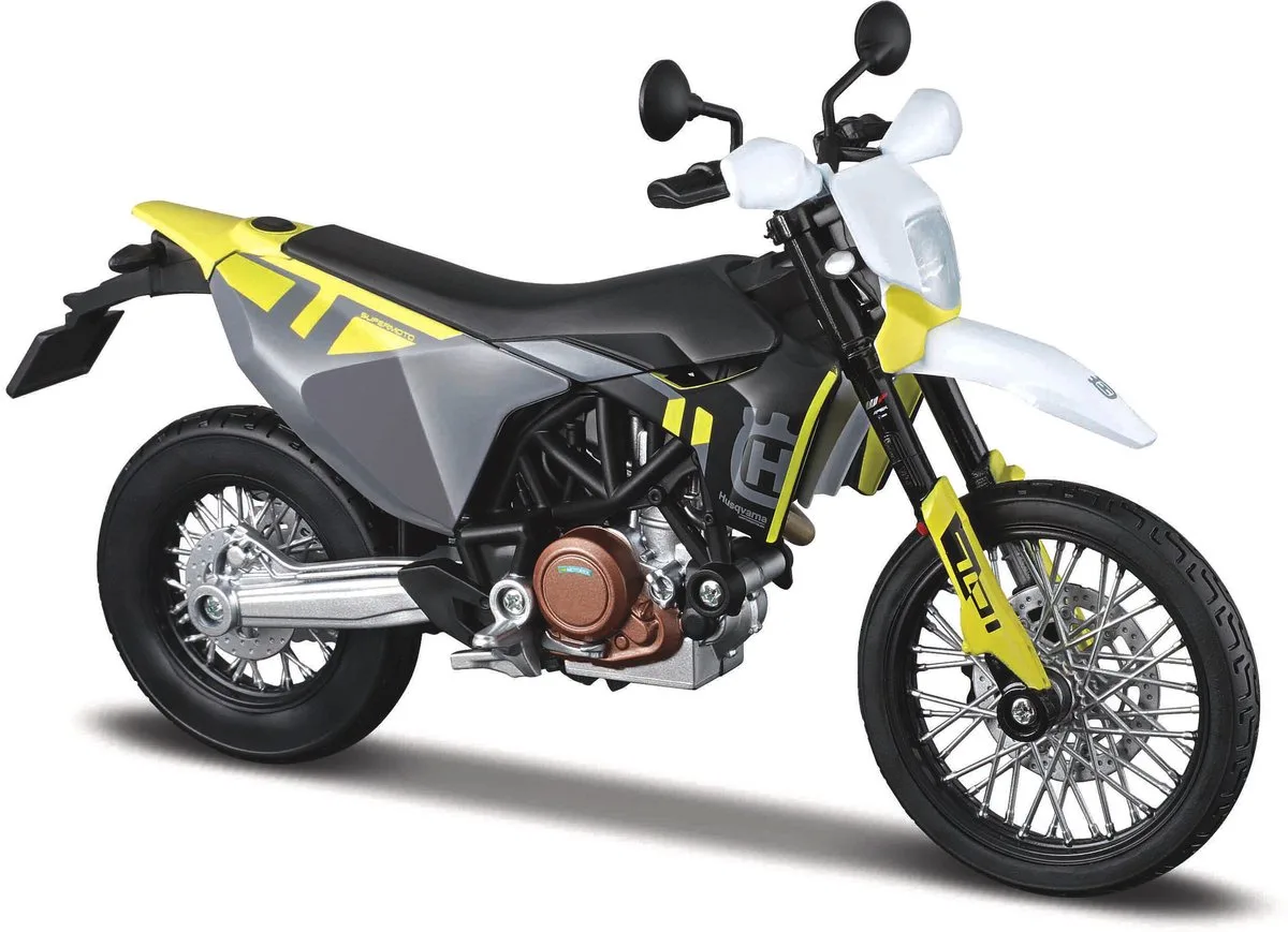 Husqvarna Husky 701 - Modelauto - Schaal 1:18 de Maisto en Noir, Blanc, Jaune – photo du produit