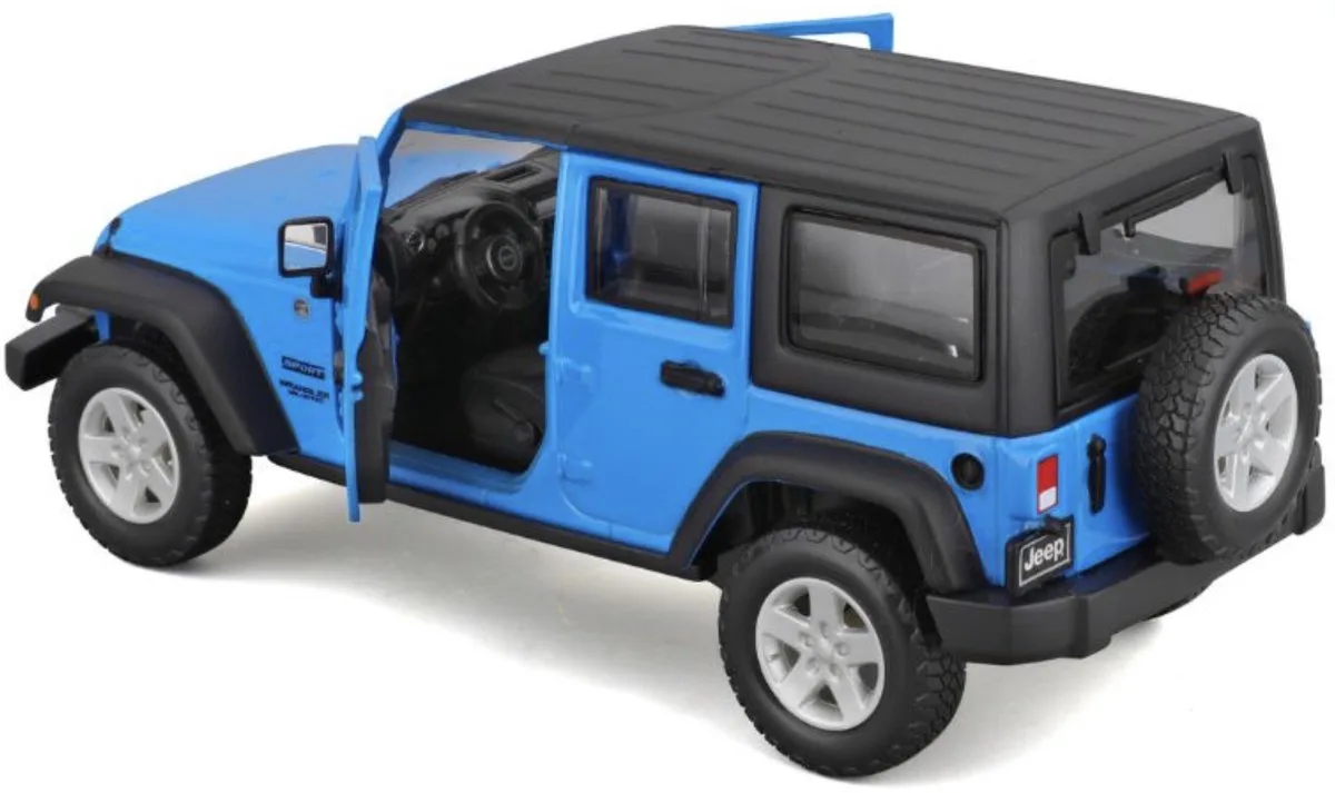 Jeep Wrangler - Modelauto - Schaal 1:24 van Maisto in Blauw – productfoto