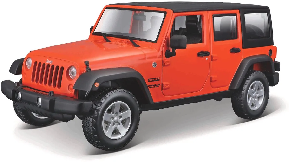 Jeep Wrangler - Modelauto - Schaal 1:24 de Maisto en Orange – photo du produit