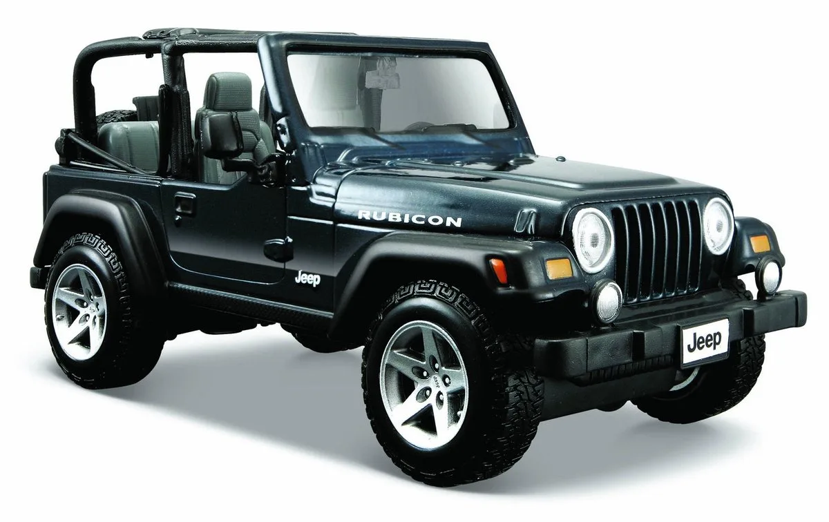 Jeep Wrangler Rubicon 1:27 Metal Model Auto de Maisto en Bleu – photo du produit