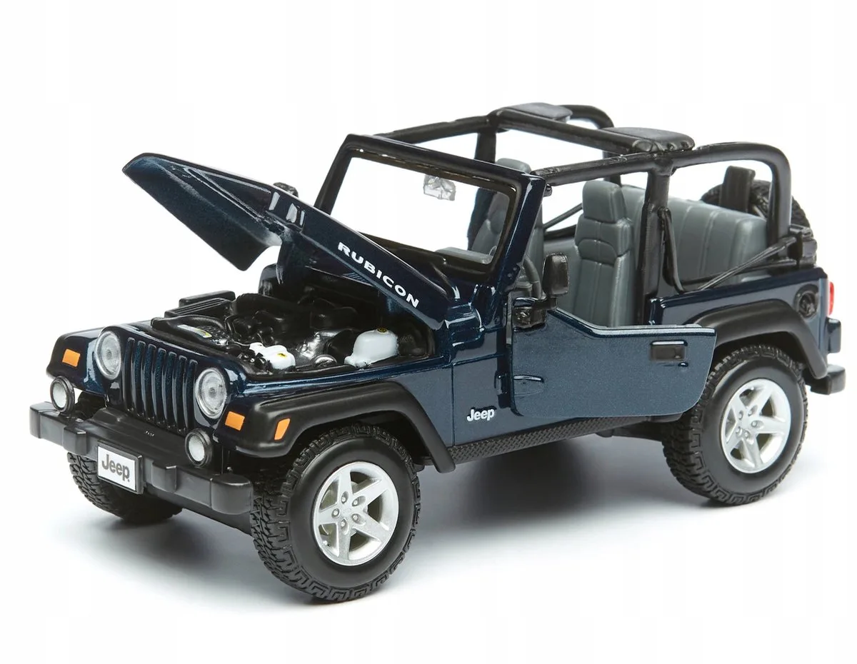 Jeep Wrangler Rubicon 1:27 Model Auto Metaal de Maisto en Bleu – photo du produit