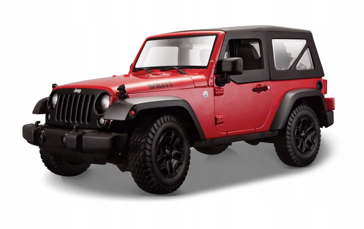 Jeep Wrangler Willys 2014 Modelauto 1:18 van Maisto in Rood – productfoto