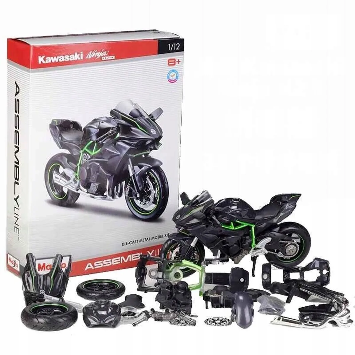 Kawasaki Ninja H2R 1:12 Modelmotor - Zelfbouwpakket de Maisto en Noir – photo du produit