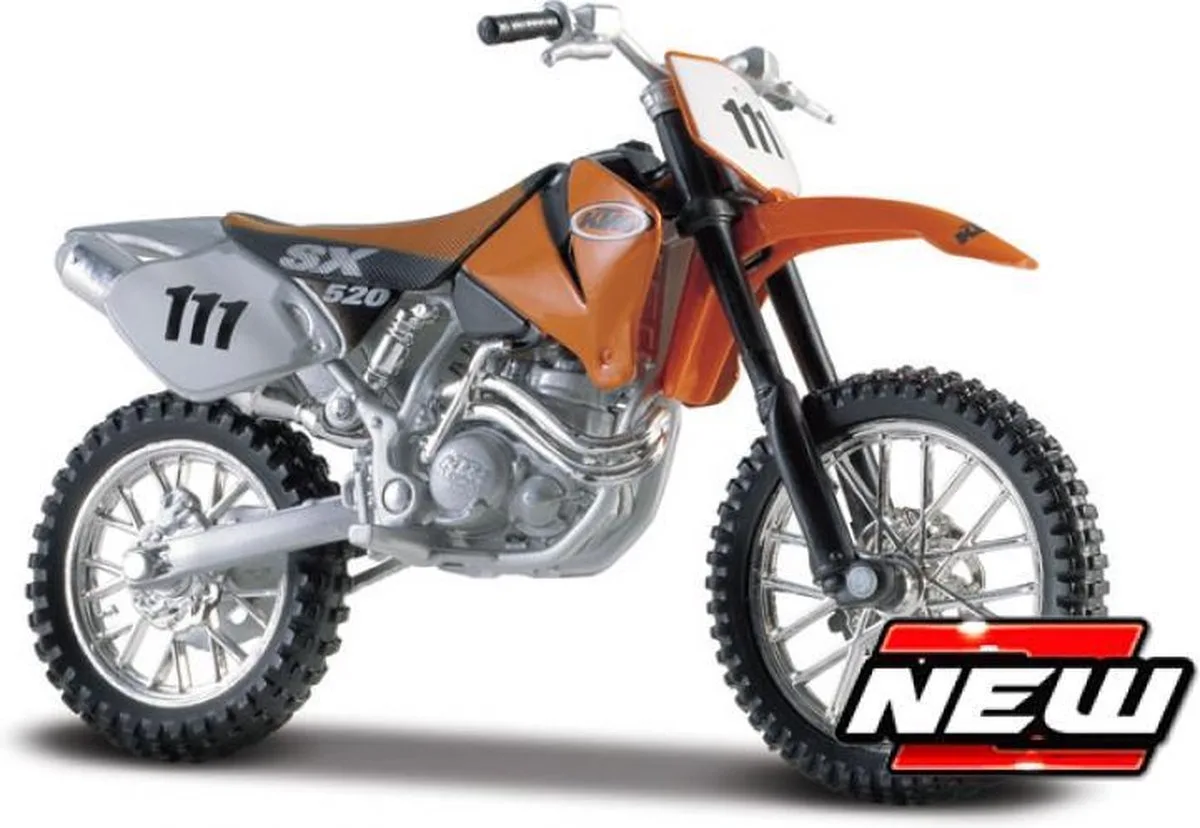KTM 520Sx - Modelauto - Schaal 1:18 fra Maisto i Orange, Sort, Sølv – produktbillede