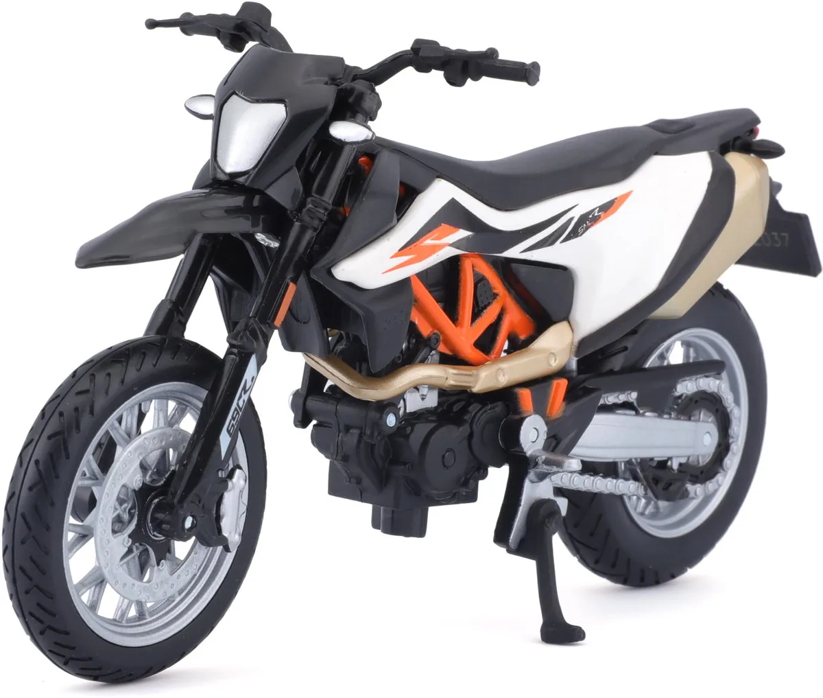 KTM 690 - Modelauto - Schaal 1:18 van Maisto in Zwart, Wit, Oranje – productfoto
