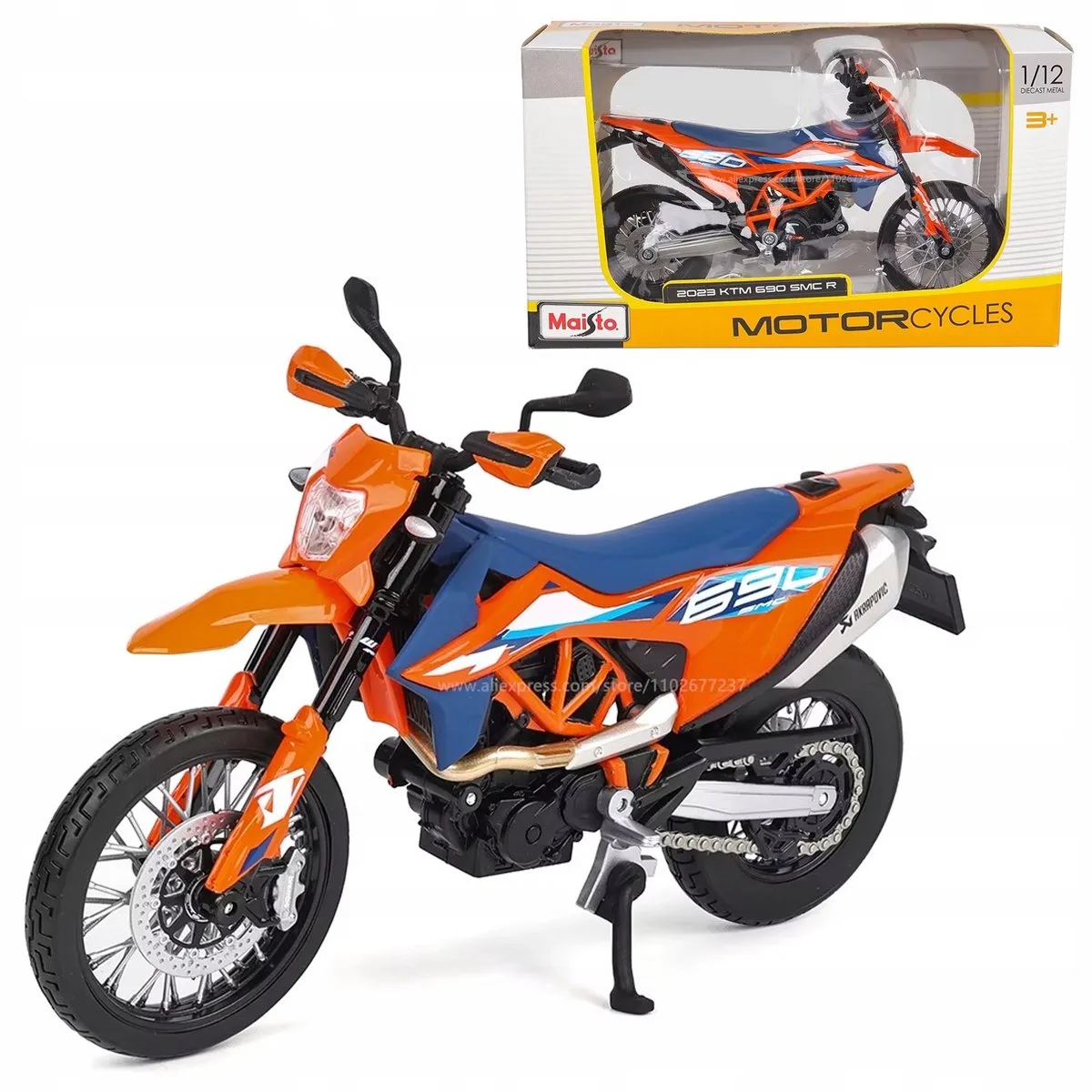 KTM 690 SMC R Model Motor 1:12 - 2023 Editie von Maisto in Blau – Produktfoto