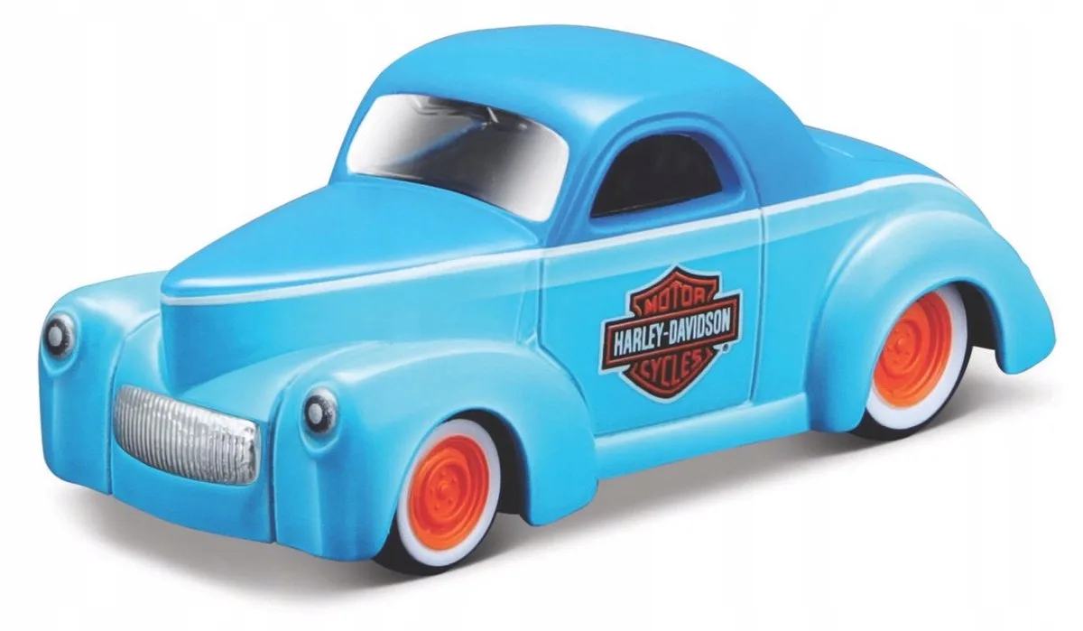 Maisto 1941 Willys Coupe Harley-Davidson 1:64 Modelauto de Maisto en Bleu – photo du produit