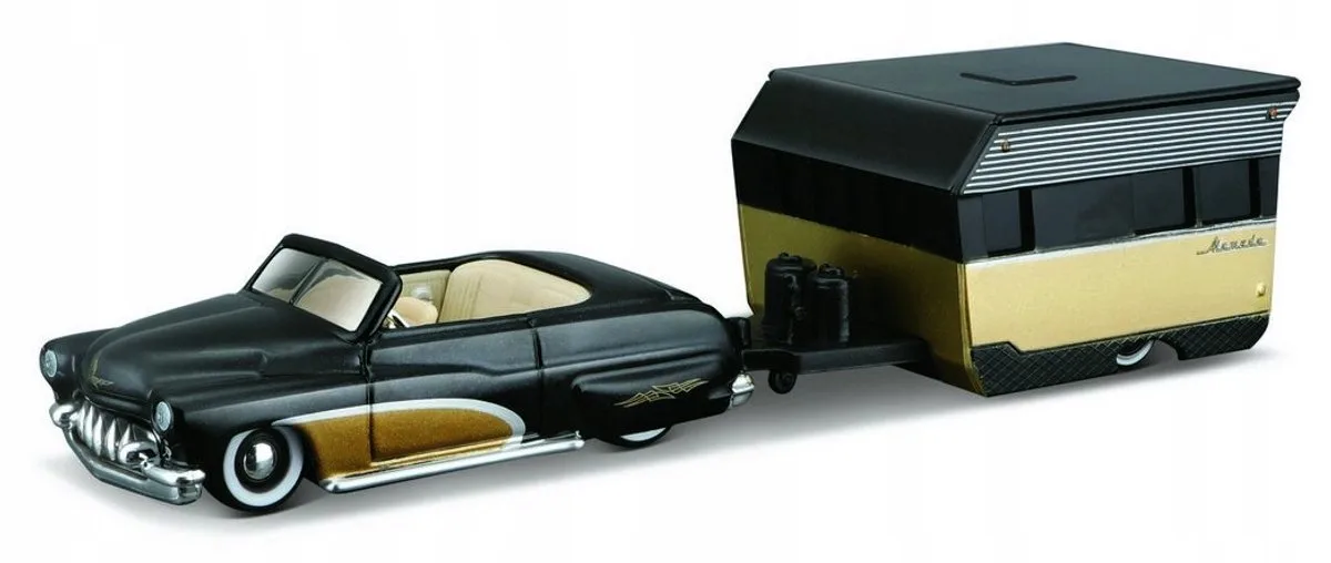 Maisto 1950 Mercury Alameda Trailer 1:64 Zwart Nieuw van Maisto in Goud – productfoto