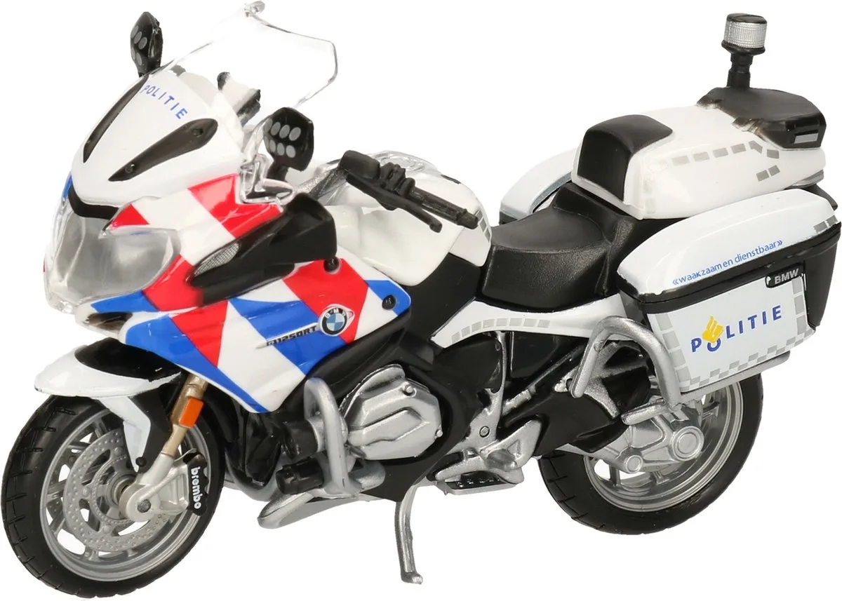 model motor BMW politie - schaal 1:18 - 12x5x8 cm - speelgoed motor van Maisto in Wit – productfoto